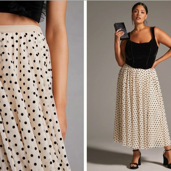 Daniel Rainn x Anthropologie Tulle Polka Dot Midi Skirt - Picture 6 of 8